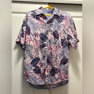 Tommy Bahama 100% silk palm button down, size M